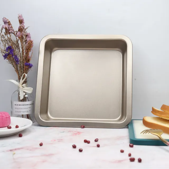DIY Square Baking Pan Non stick Cake Mold 8 Inch High Square Pan Square Cake Mold Gold - Shop at LoveMi