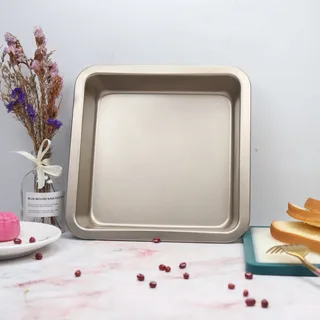 DIY Square Baking Pan Non-stick Cake Mold 8 Inch High Square Pan Square Cake Mold - Gold