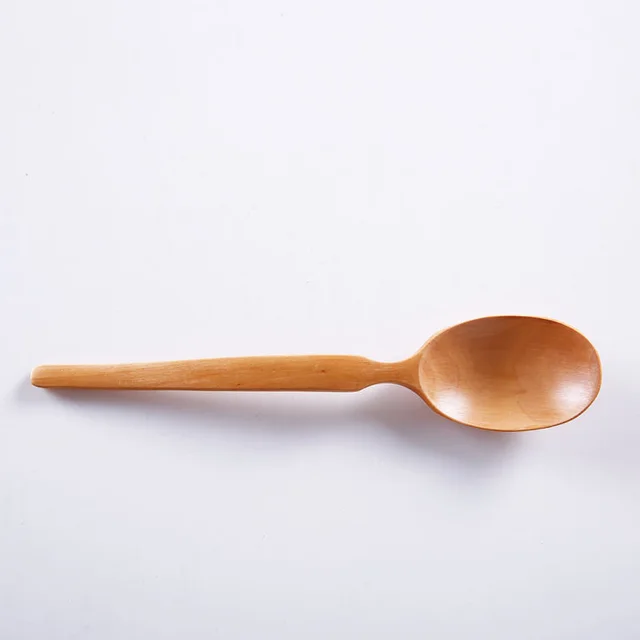 Cute Wooden Spoon Fork Long Handle Wood Products Fruit Soup Spoon Ushaped Spoon - Shop at LoveMi