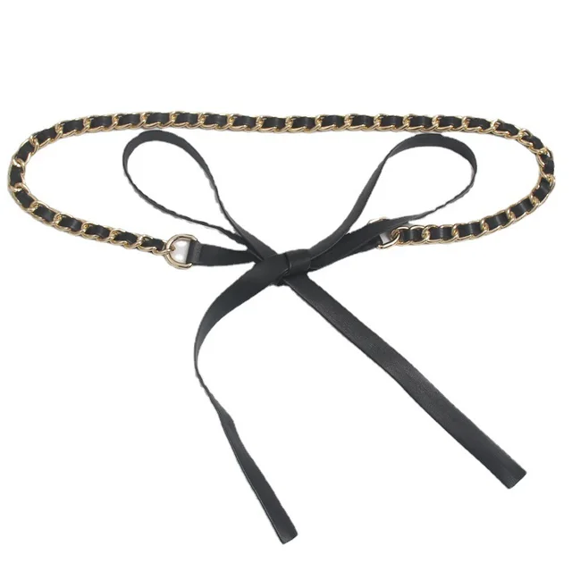 Chain Belt Retro Fine Decoration Waist Matching Shirt Black Waist Chain Accessories Black - Shop at LoveMi