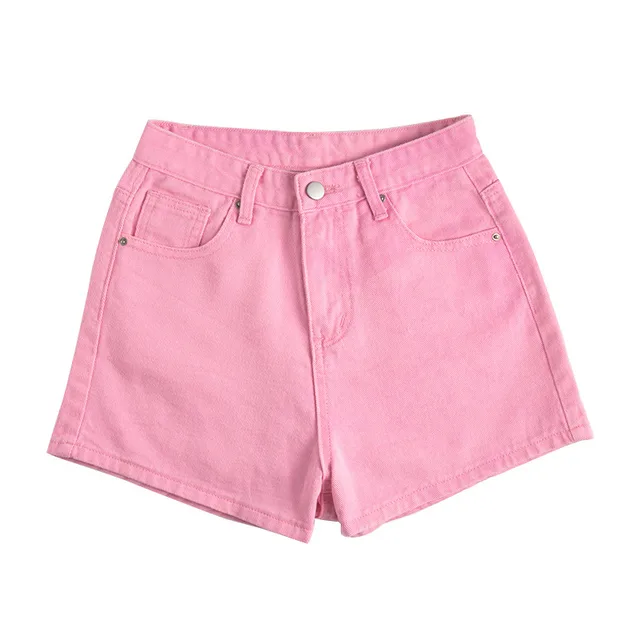 Denim Shorts Women's High Waist Was Thin Pink - Shop at LoveMi