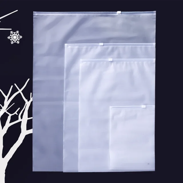 Zipper Bag Underwear Pants Clothing Packaging Bag Transparent Matte - Shop at LoveMi