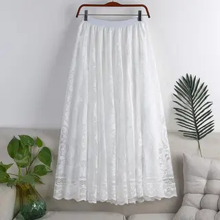 Lace Skirt Women Skirt - White