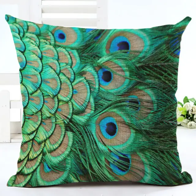 Peacock Printed Cotton, Linen And Linen Pillowcase 1Style - Shop at LoveMi
