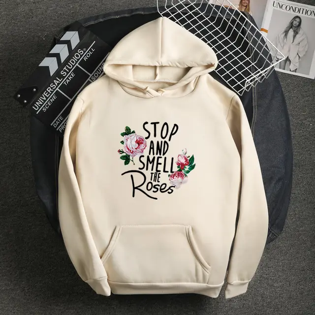 Creative Letter Hooded Loose Top Korean Student Hooded Jacket Apricot - Shop at LoveMi