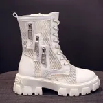 Summer Thin New Net Boots Hollow Boots - White