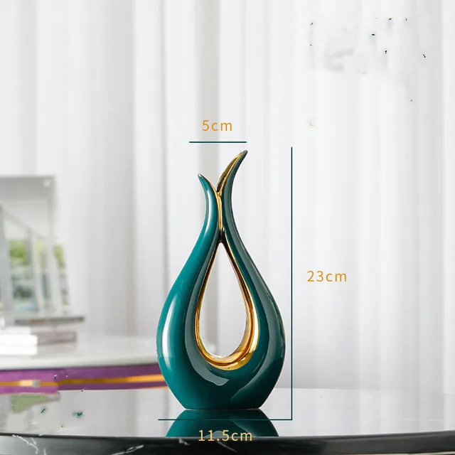 Home Decoration Soft covered Ceramic Vase Green - Shop at LoveMi