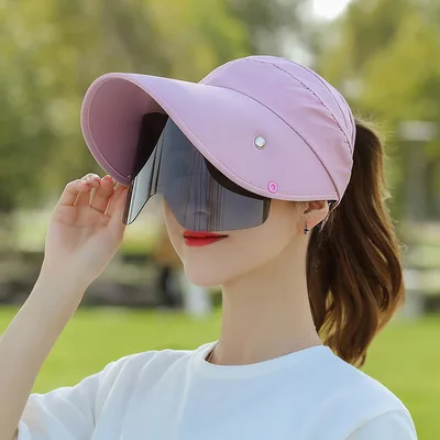 Sun Hat, Face Mask, Summer Cover Face And UV Protection Light Purple - Shop at LoveMi