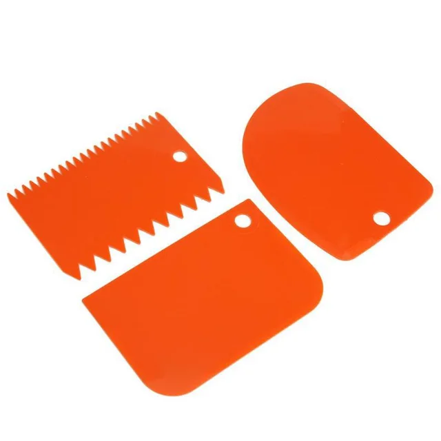 3 piece Set Cake Cream Plastic Scraper Orange - Shop at LoveMi