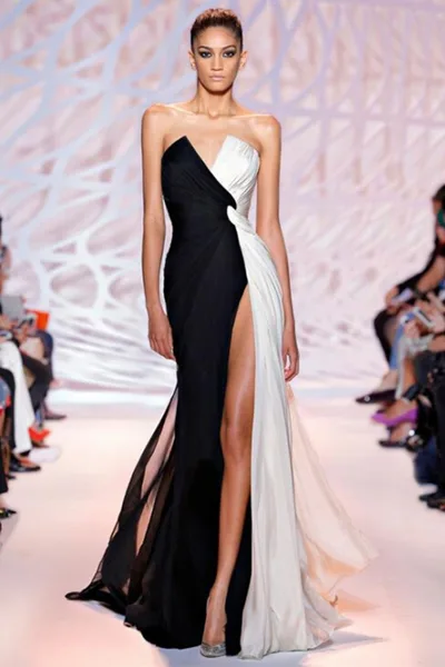 Evening Dress Female Banquet Black Annual Meeting Long Sexy Split Dress Temperament Host Summer White - Shop at LoveMi