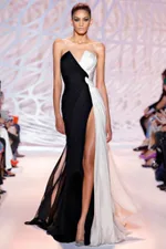 Evening Dress Female Banquet Black Annual Meeting Long Sexy Split Dress Temperament Host Summer - White