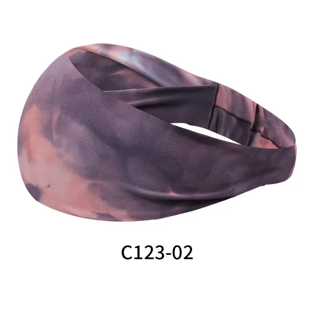 Yoga Sweat Absorbing Headband Tie Dye Sports Hair Purple - Shop at LoveMi