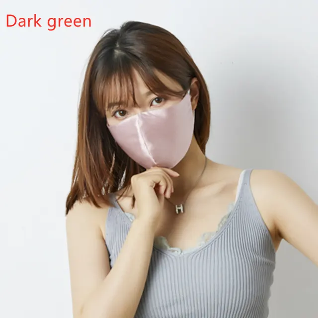 Breathable Four Seasons Sunscreen And Dustproof Silk Mask Dark Green - Shop at LoveMi