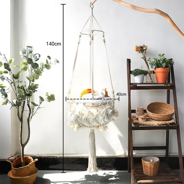 Pure Hand Woven Cat''s Nest Hammock Basket Household Pet 40Cm Animal Basket - Shop at LoveMi