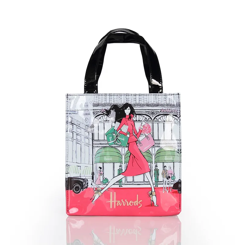 Cartoon PVC Fashion Tote Shopping Bag Storage Bag Modern Girl Large - Shop at LoveMi