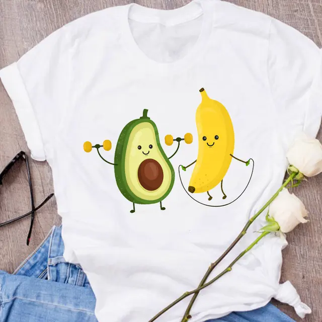 Avocado Creative Fashion Printing Men's And Women's Short sleeved T shirt Summer Loose Shape10 - Shop at LoveMi