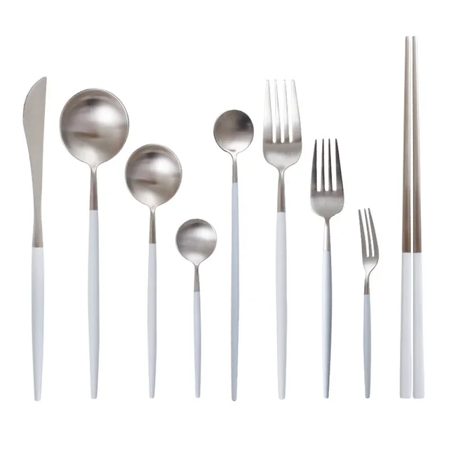 OUDING Concise Silver Cutlery Steak Cutlery Spoon Western Tableware 304 Stainless Steel Coffee Spoon Stirring Spoon Gift 16Style - Shop at LoveMi