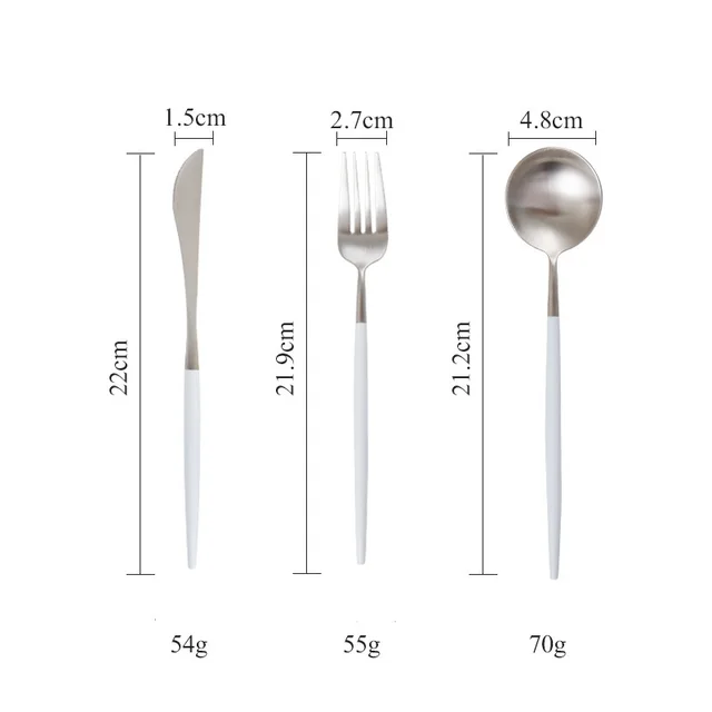 OUDING Concise Silver Cutlery Steak Cutlery Spoon Western Tableware 304 Stainless Steel Coffee Spoon Stirring Spoon Gift 2Style - Shop at LoveMi