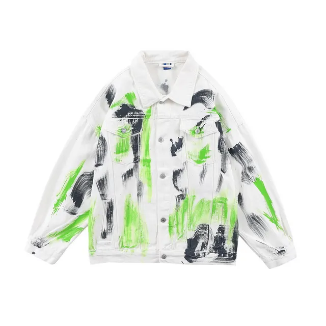Loose Trendy Brand Hip hop Lapel Jacket White - Shop at LoveMi