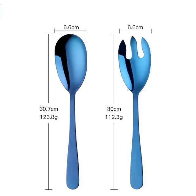 Stainless Steel Spoon Salad Fork Blue - Shop at LoveMi