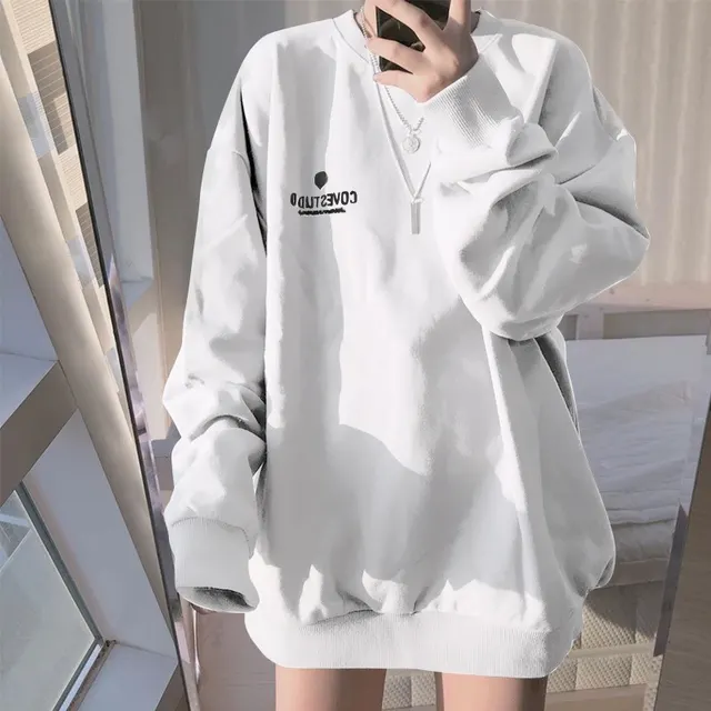 Fashion Ladies Loose Casual Tops And Sweaters White - Shop at LoveMi