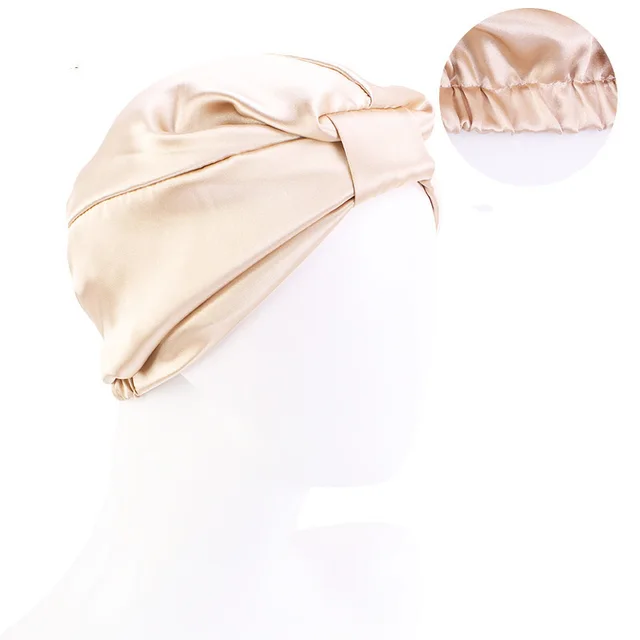 Contrast Knotted Bandana Hat Champagne - Shop at LoveMi