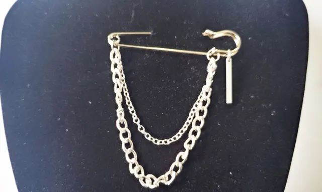 Frosty Wind Chain Pin Brooch Trendy Hip Hop Cross Flame Accessories Metal Strips - Shop at LoveMi