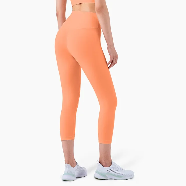 Peach Hips Fitness Cropped Pants Pink Orange - Shop at LoveMi