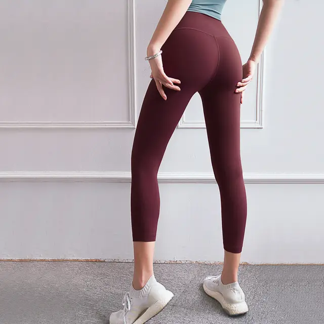 Peach Hips Fitness Cropped Pants Red - Shop at LoveMi