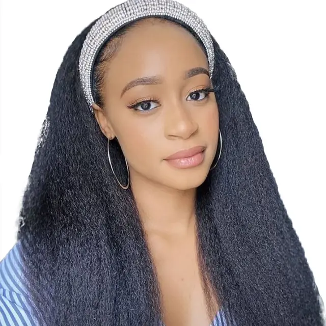 Headband Wig Human Hair Kingky Straight 8Inch - Shop at LoveMi