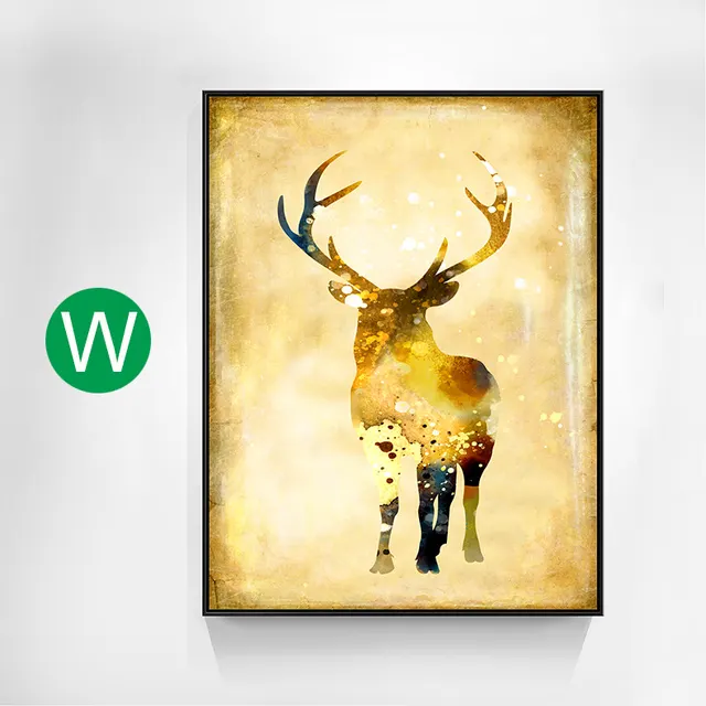 Rabbit Dama Elk With Colorful Flowers Canvas Painting Porch Room Decoration W - Shop at LoveMi
