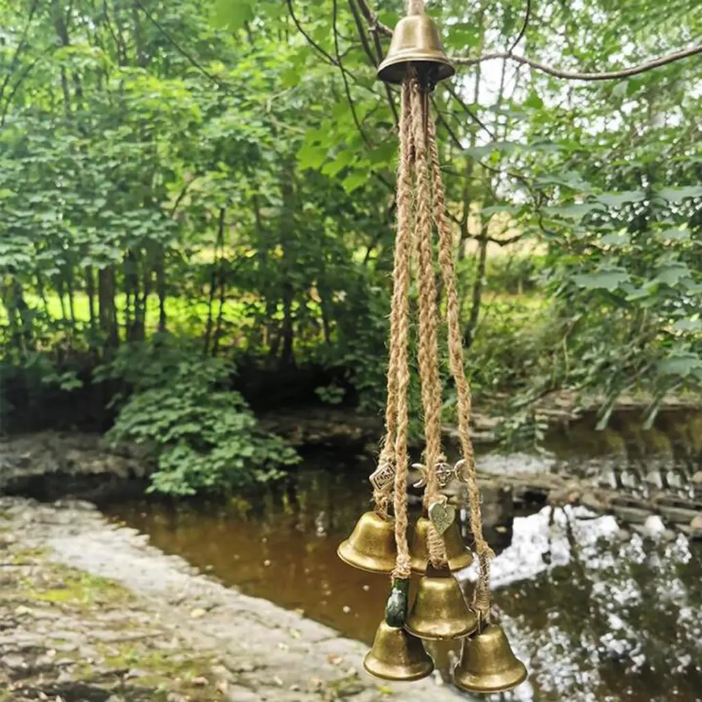 Wall-mounted Wind Chimes Praying For Blessings, Bells, Doors - Gold