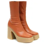 British Style Thin Knight Boots High-heeled Plus Size Long Boots - Orange