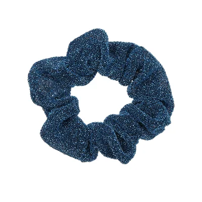 Simple Headgear Glittering Large Intestine Ring Blue - Shop at LoveMi
