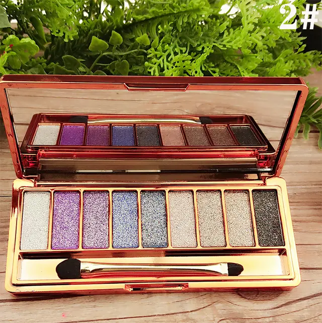 9 color Eyeshadow Palette Gold Pearlescent Earth Color Does Not Bloom 2 Style - Shop at LoveMi