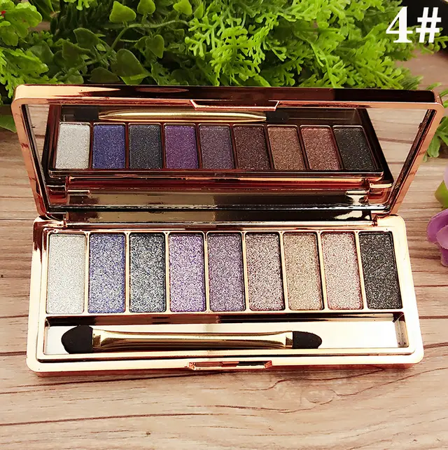 9 color Eyeshadow Palette Gold Pearlescent Earth Color Does Not Bloom 4 Style - Shop at LoveMi