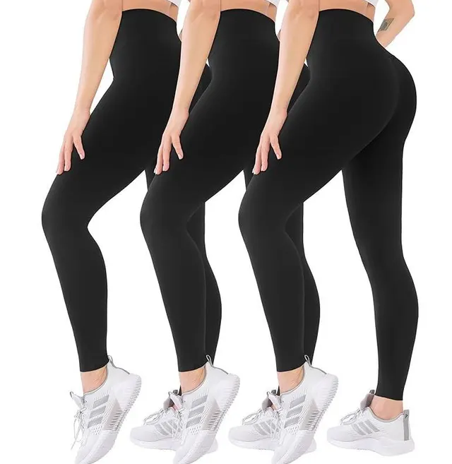 Women's Quick drying Tight fitting High waist Hip lifting Sports Fitness Pants Black3Pcs - Shop at LoveMi