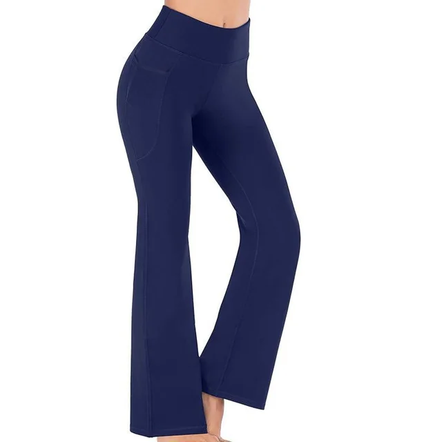 High waist Wide leg Pants Fashionable And Popular Yoga Wide leg Pants That Can Be Worn Outside Navy Blue - Shop at LoveMi