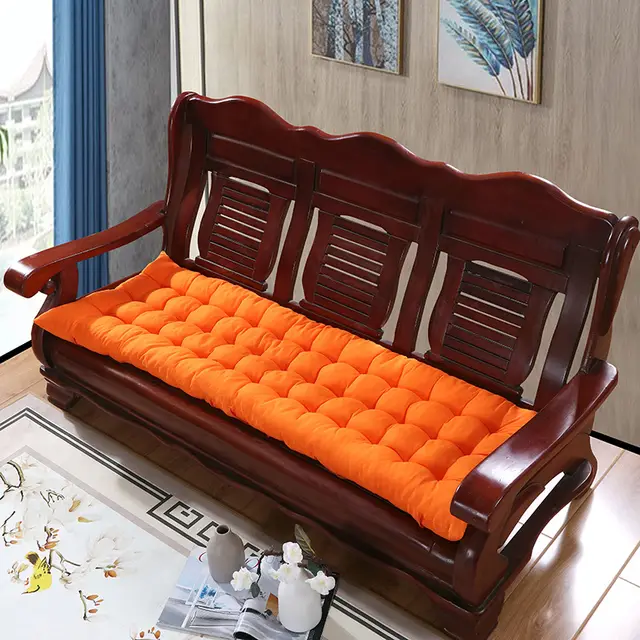 Sofa Cushion Four Seasons Universal Long Cushion Three person Seat Cushion Orange - Shop at LoveMi