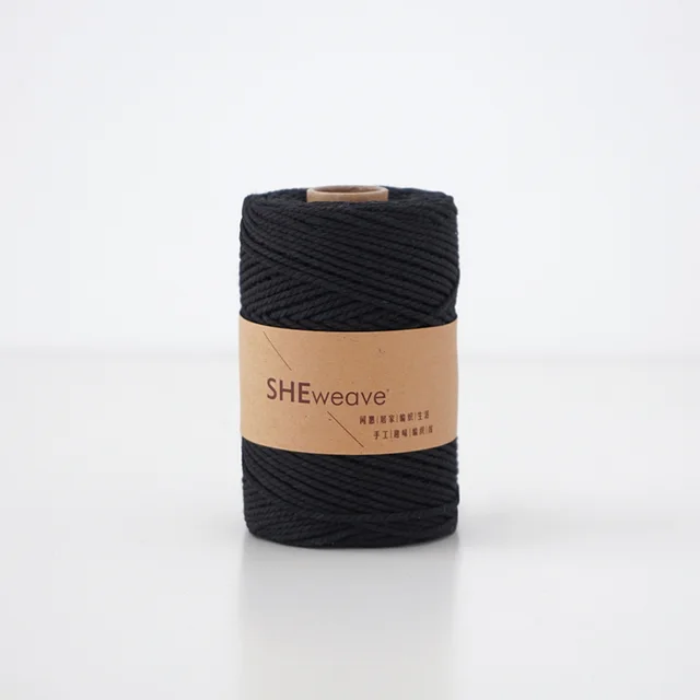 Colorful Cotton Rope Hand woven Flower Bag Material Braided Rope Black - Shop at LoveMi