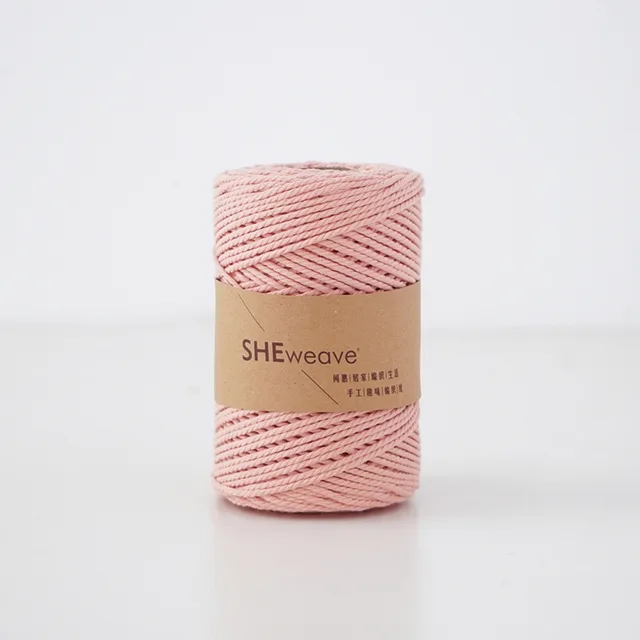 Colorful Cotton Rope Hand woven Flower Bag Material Braided Rope Plain Pink - Shop at LoveMi