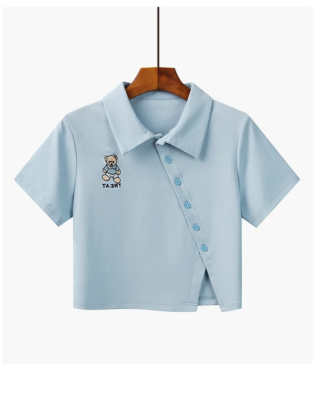 Design Niche High waist Crop Top Blue - Shop at LoveMi