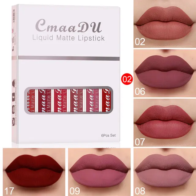 6 Boxes Of Matte Non stick Cup Waterproof Lipstick Long Lasting Lip Gloss - Shop at LoveMi