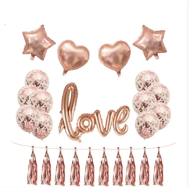 Rose Gold Balloon Sequined Balloon Confetti Balloon Set - Shop at LoveMi
