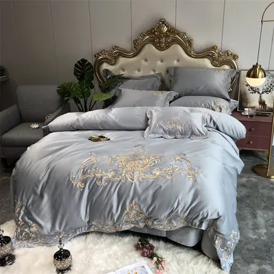 Four piece Wedding Bedding Is Happy To Be Newly Married By Red Embroidery Ouya Colorful Silver - Shop at LoveMi