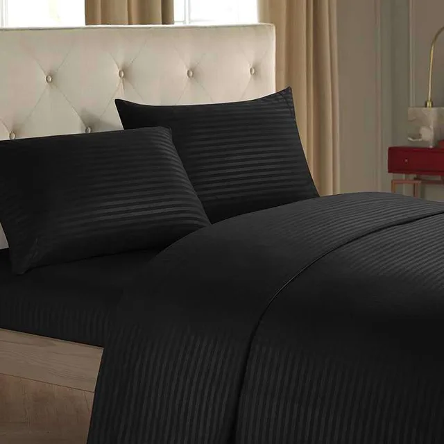 Luxury Bedding Set Bed Sheets Fitted Sets Mono Color Black - Shop at LoveMi