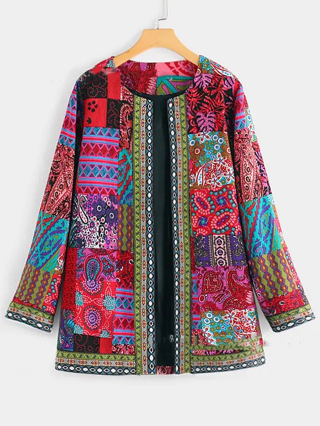 Loose Round Neck Long Sleeve Cardigan Red - Shop at LoveMi