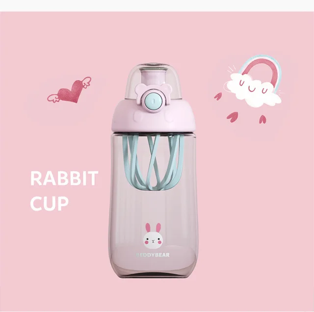 Children's Water Cup Plastic Anti fall Portable Water Bottle Rabbit - Shop at LoveMi