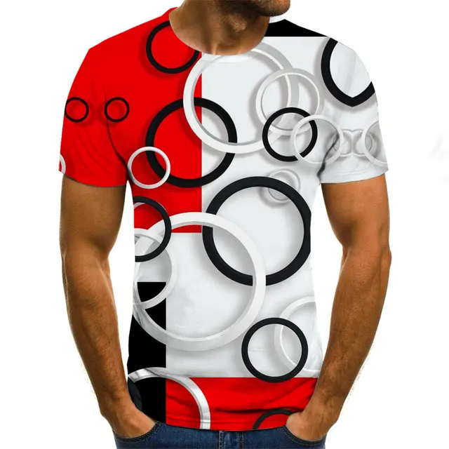 Digital Printing Fashion Casual Short sleeved Round Neck T shirt 60St - Shop at LoveMi