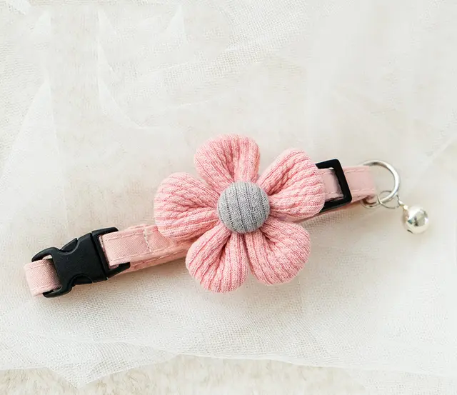 Cat Brand Custom Collar Dog Tag Pink Flower Collar - Shop at LoveMi